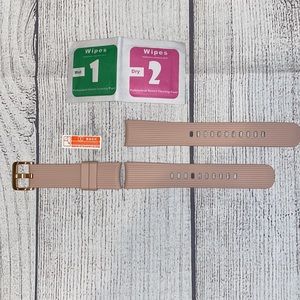 Silicone Band for Galaxy Watch 42mm, Pink
& Tempered Glass Screen Protector